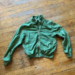 Preloved - Green‎ Zip-Up Cropped Jacket